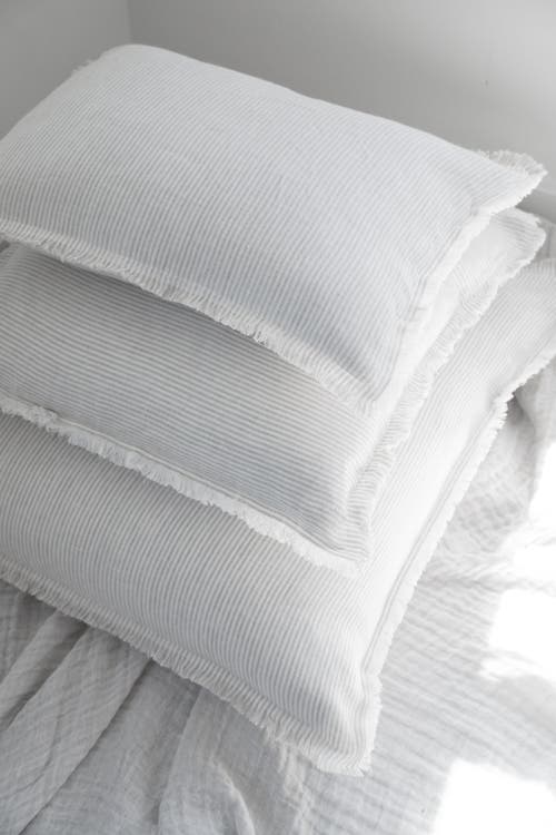 Anaya So Soft Linen Pillow With Down Insert In Blue