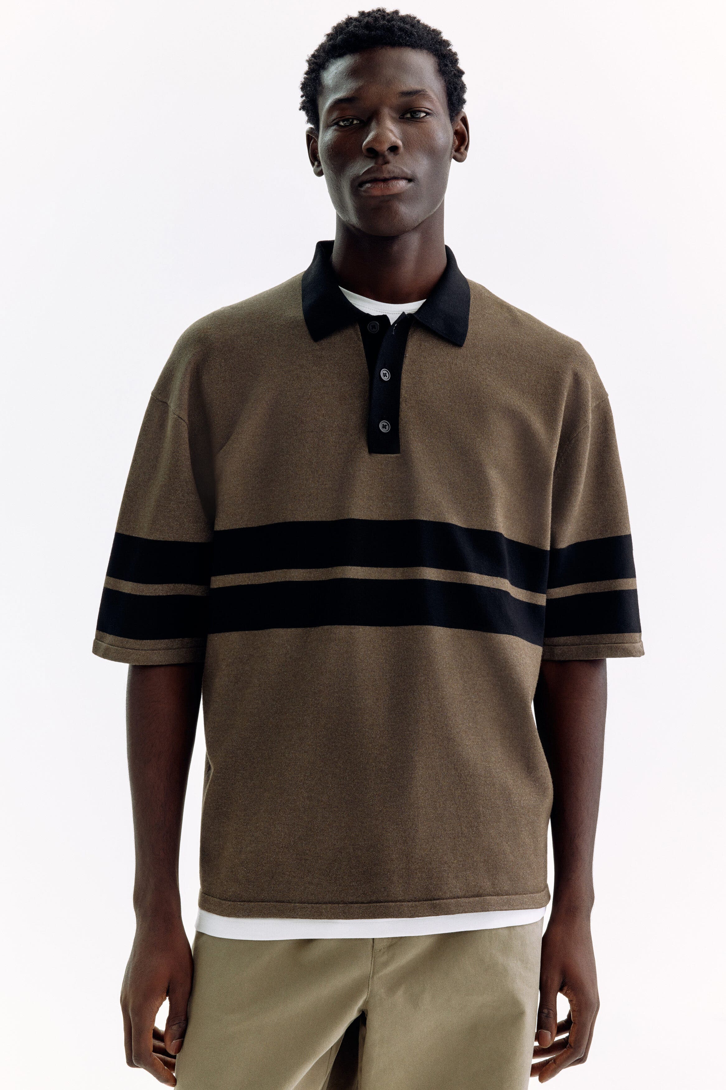 Loose Fit Knitted Polo Shirt - image 4