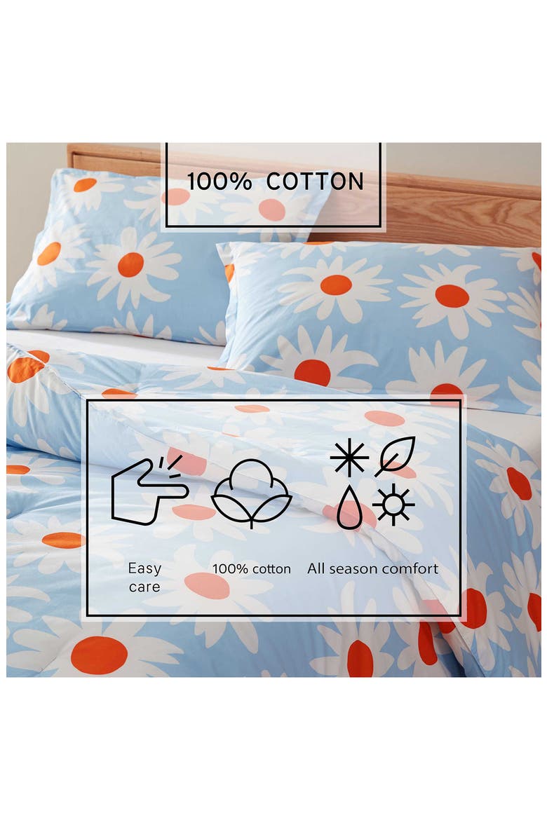 Rakastaa Ei Rakasta Cotton Duvet & Shams Set, Alternate, color, LIGHT BLUE