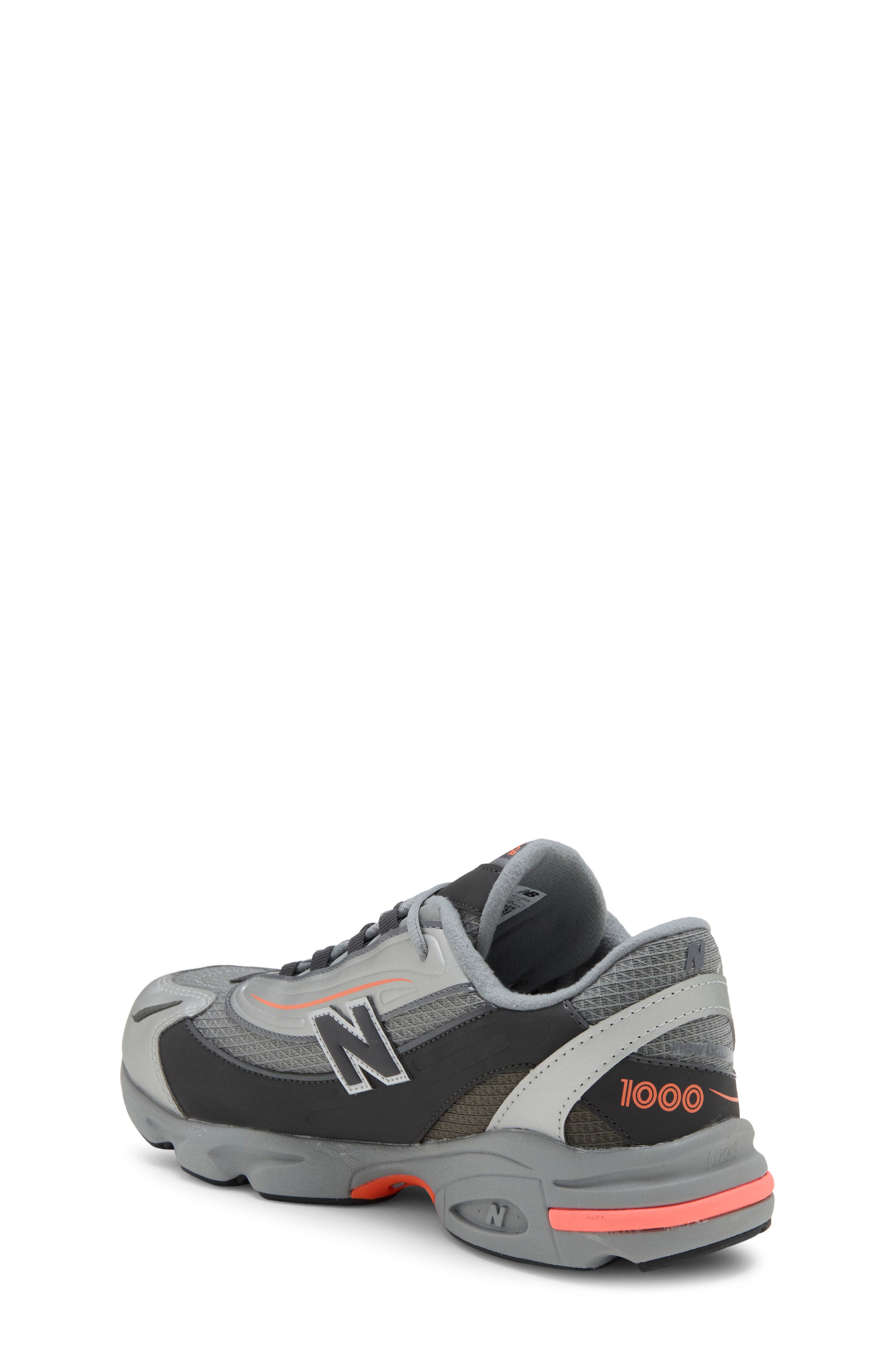 Kids' 1000 Lace Sneaker, Alternate, color, SILVER METALLIC/ TANGERINE