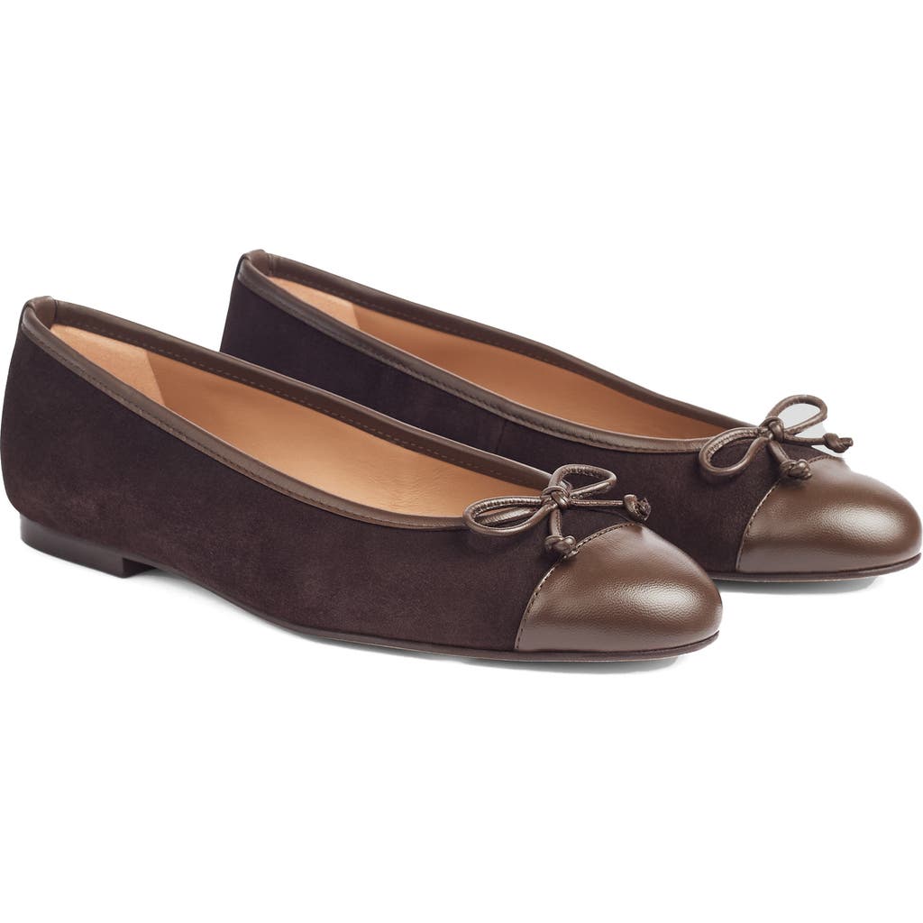 Lk Bennett Kara Bow Ballet Flat In Dark Chocolate