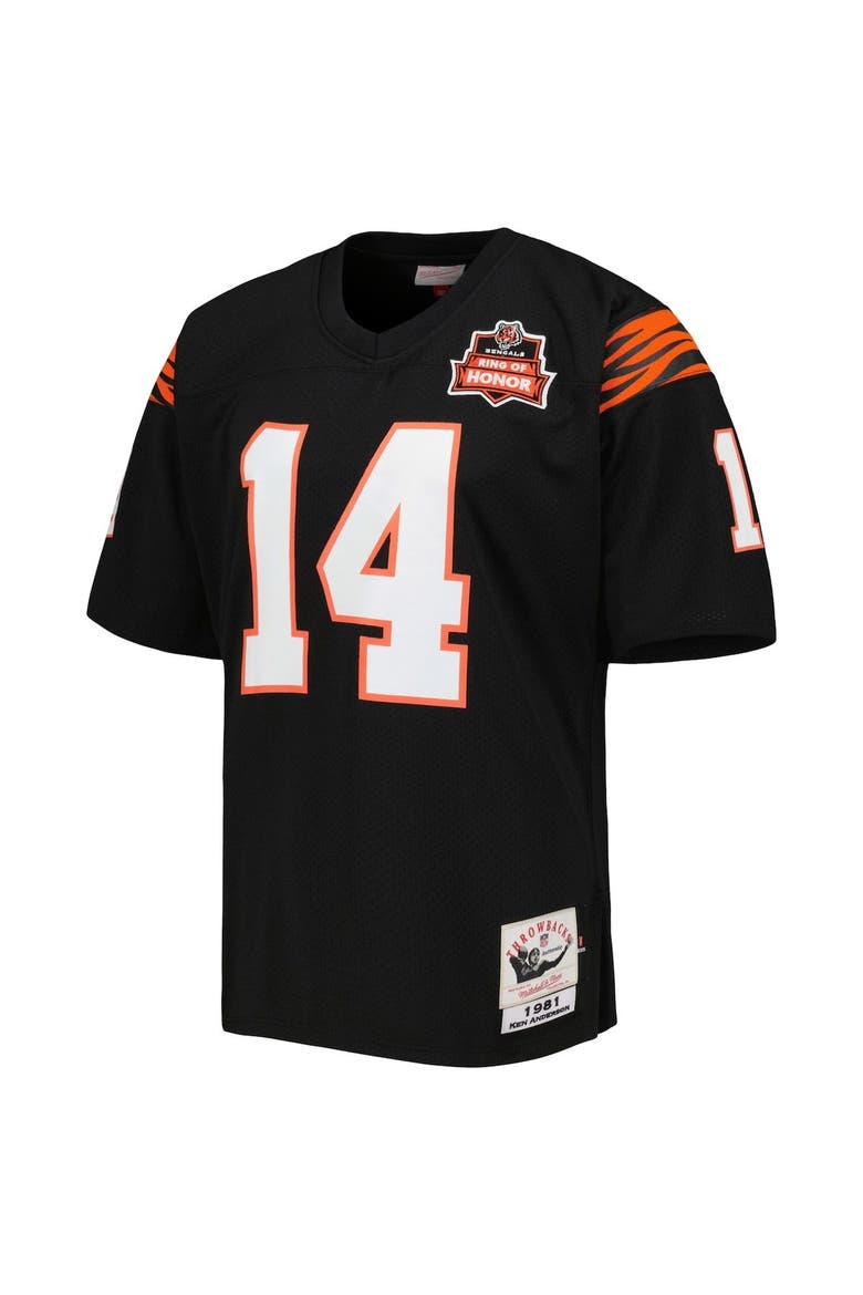 Men's Mitchell & Ness Ken Anderson Black Cincinnati Bengals 1981 Authentic Throwback Retired Player Jersey, Alternate, color, Black