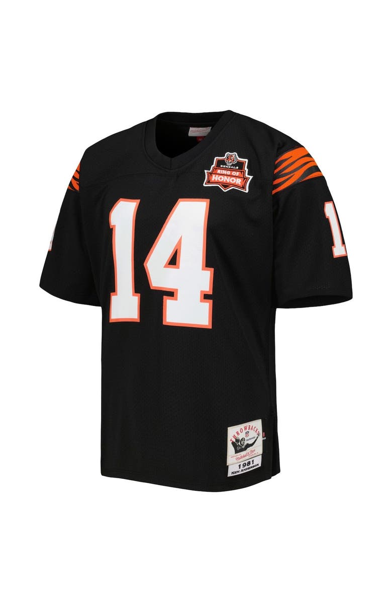 Mitchell & Ness Men's Mitchell & Ness Ken Anderson Black Cincinnati Bengals 1981 Authentic Throwback Retired Player Jersey, Alternate, color, Black