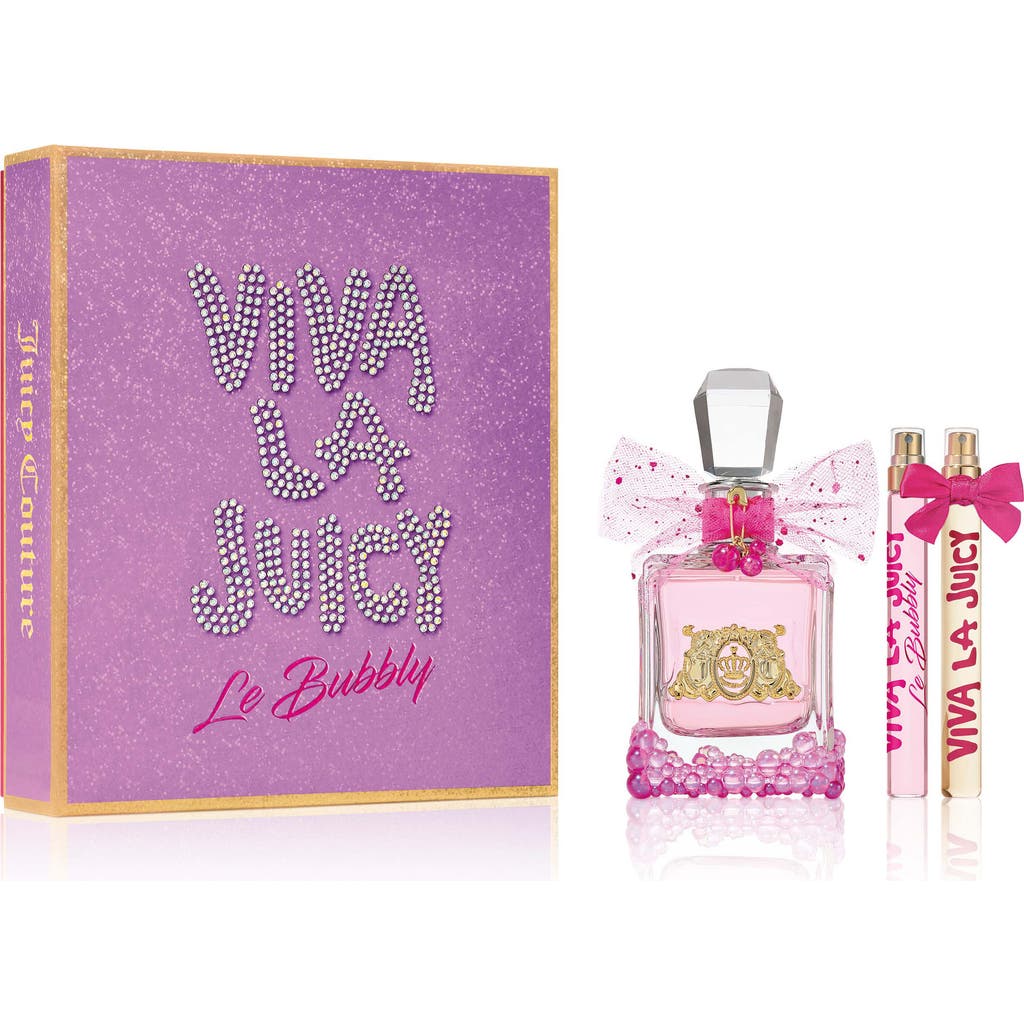 Juicy Couture Viva La Juicy Le Bubbly Eau De Parfum 3 Piece Gift Set In Transparent
