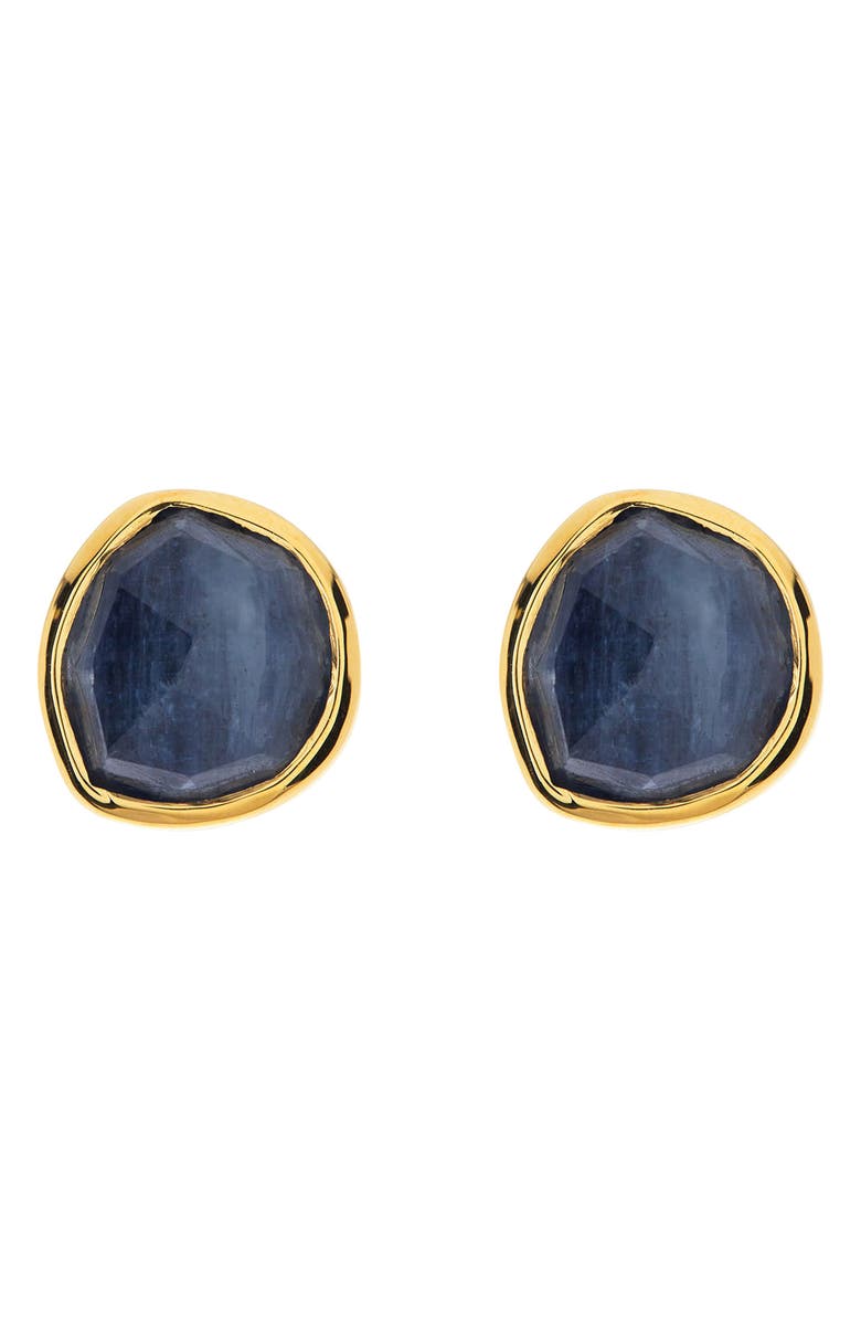Monica Vinader Siren 18K Gold Vermeil Kyanite Stud Earrings, Main, color, Yellow Gold