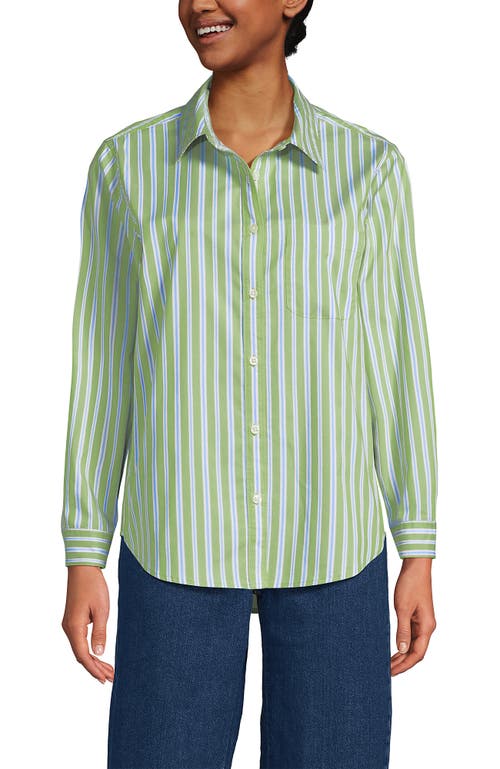 Lands' End Cooling Button Front Shirt In Green