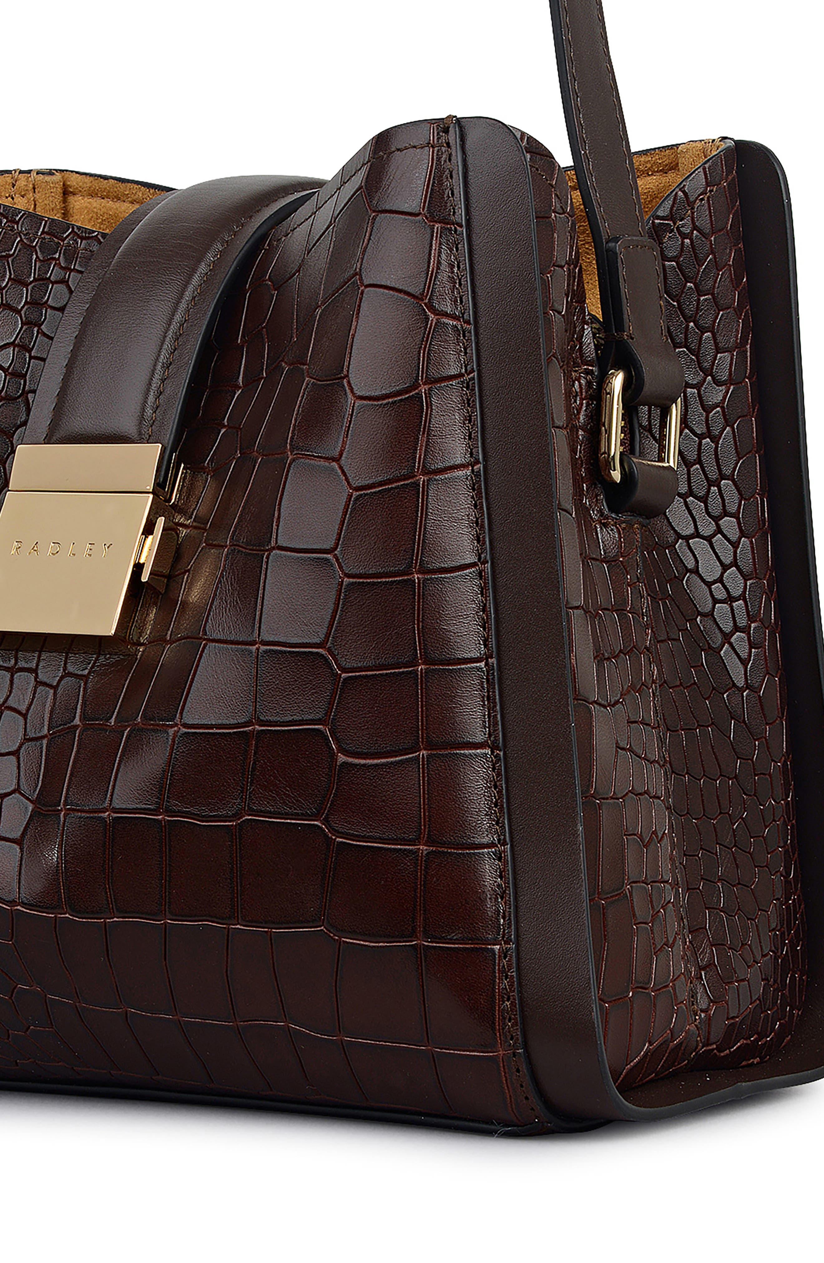 Radley Sloane Croc Embossed Leather Crossbody Bag, Alternate, color, 