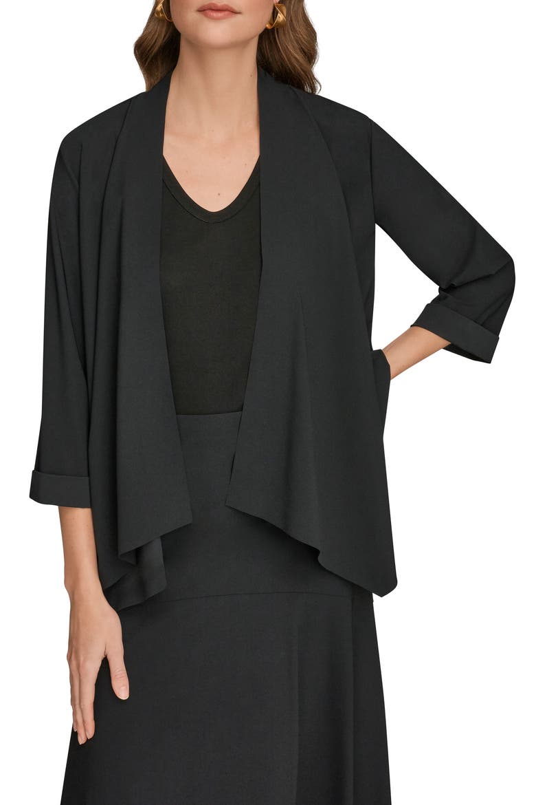Open Front Jacket, Main, color, BLACK