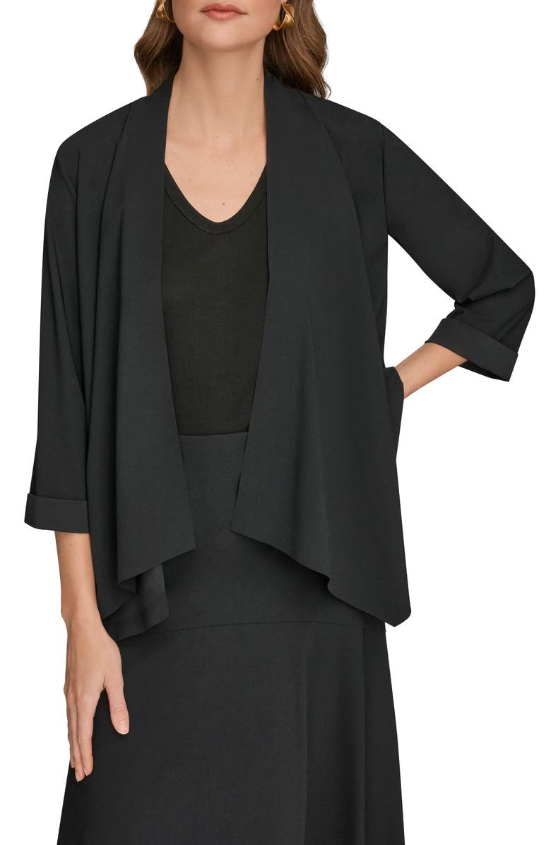 Donna Karan New York Open Front Jacket, Main, color, Black