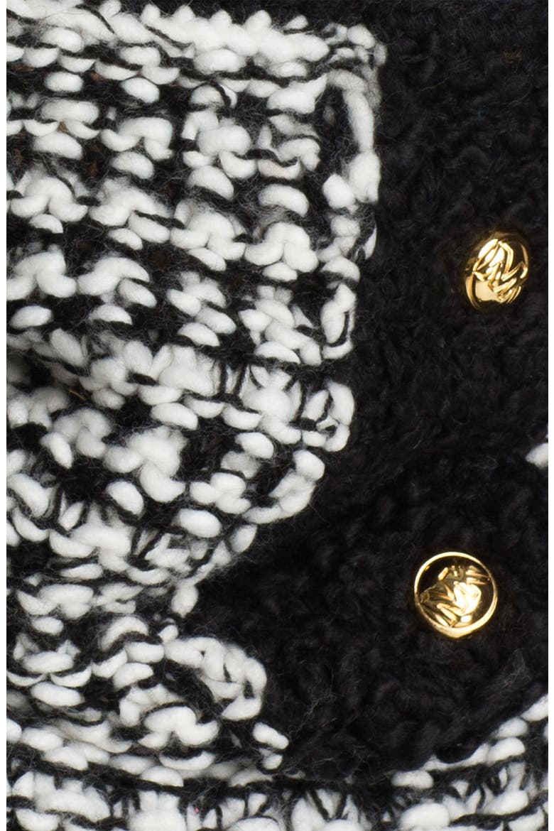 Three Button Neck Warmer, Alternate, color, BLACK/ CREAM