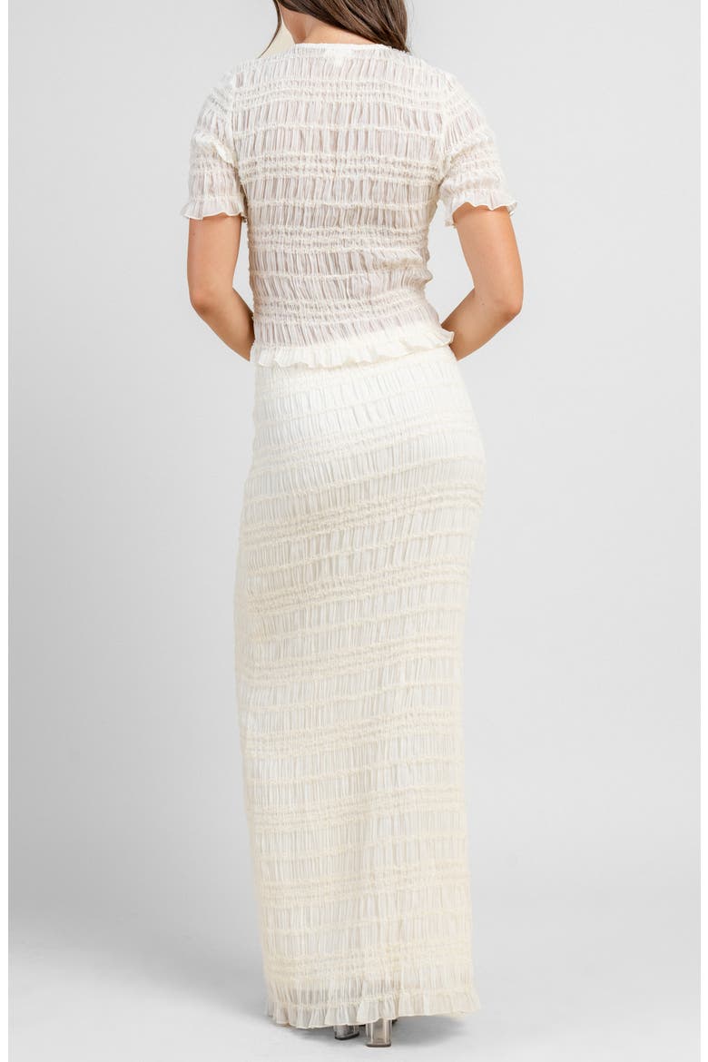 Ruched Top & Maxi Skirt Set, Alternate, color, IVORY