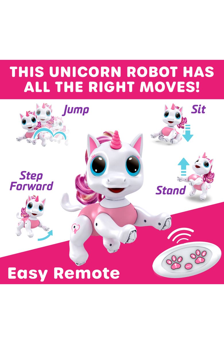 Power Your Fun Robo Pets Unicorn Toy, Alternate, color, White, Pink