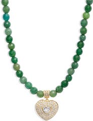 VIDAKUSH Smooth Jade Royal Heart Pendant Necklace