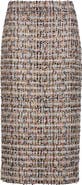 ST. JOHN Metallic Tweed Pencil Skirt