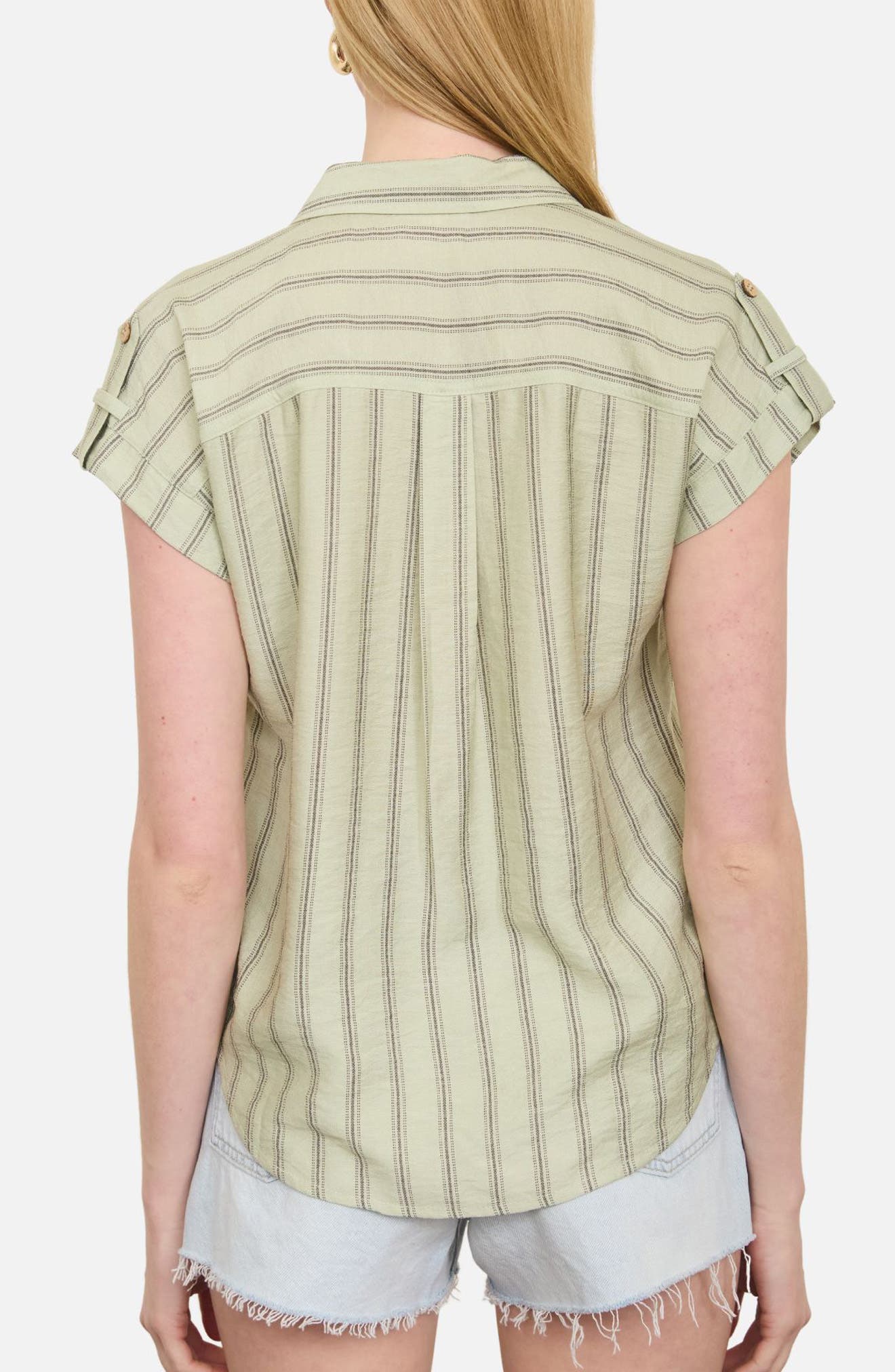 Stripe Short Sleeve Button-Up Shirt - image 4
