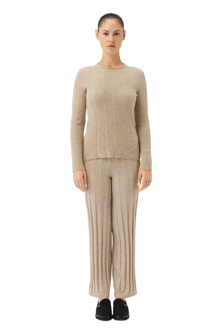 C-Neck Cashmere Sweater, Main, color, warm grey
