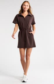 Zella Soft Luxe Knit Quarter Zip Dress