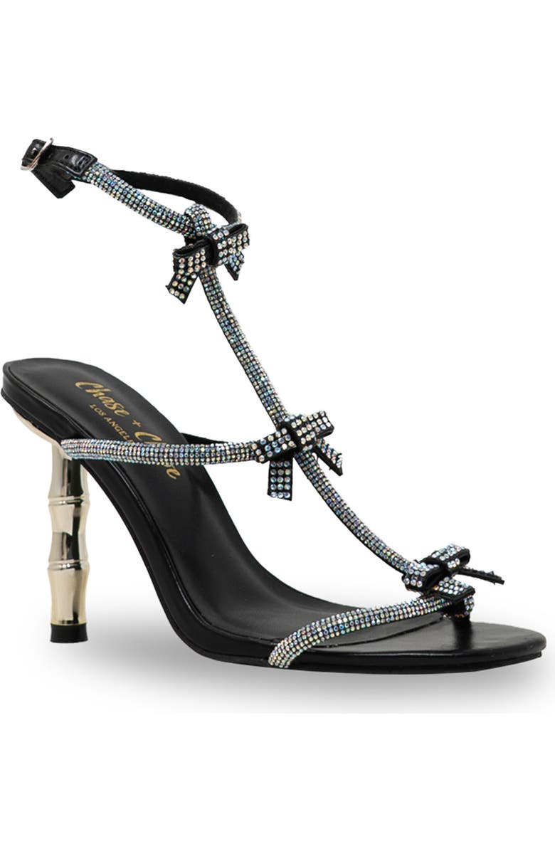 CHASE AND CHLOE Rhinestone Strap Sandal, Main, color,