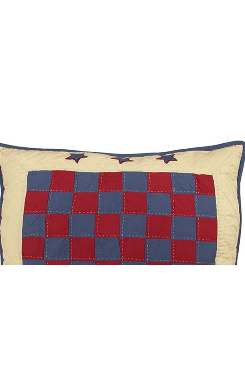 Colonial Williamsburg Checkerboard Quilted Pillow, 22" x 22", Alternate, color, Red