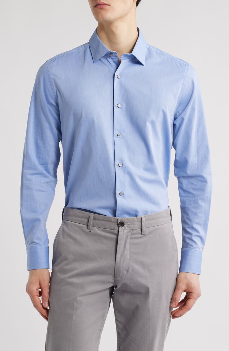 Scott Barber Herringbone Twill Button-Up Shirt, Main, color,