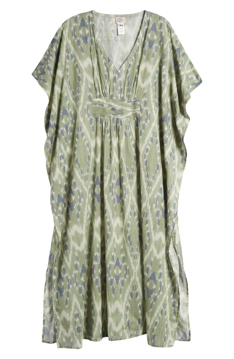 Faherty Ikat Print Organic Cotton Cover-Up Caftan, Alternate, color,