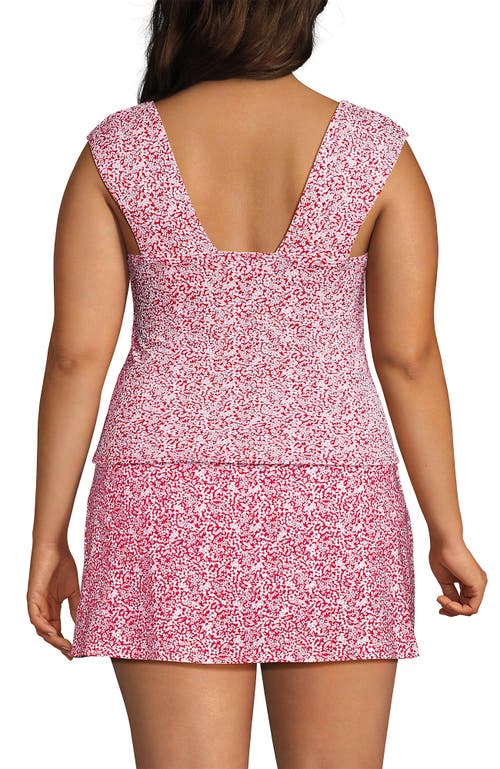 Lands' End Womens Square Neck Underwire Square Back Tankini Swimsuit Top In Pink
