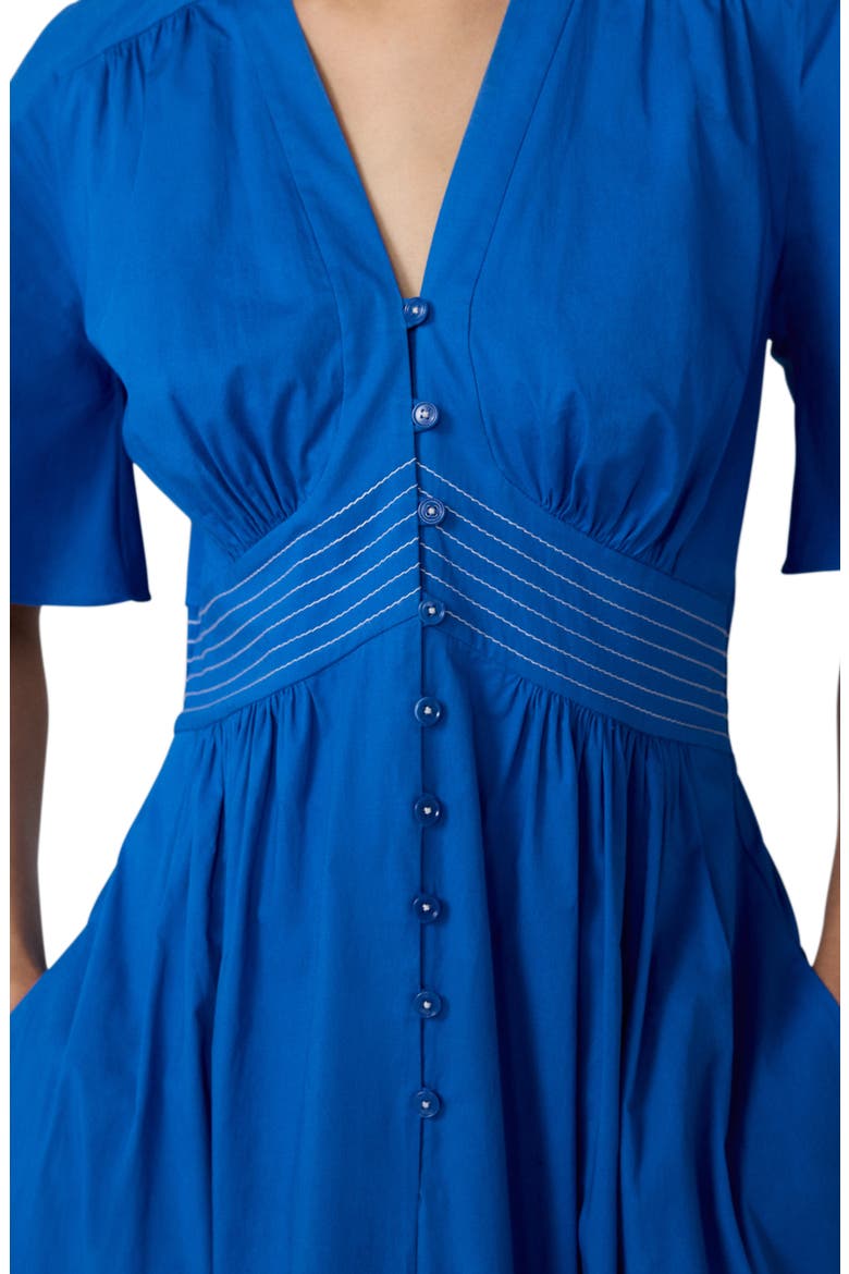 Dawn Stretch Cotton Poplin Midi Dress, Alternate, color, CARFU
