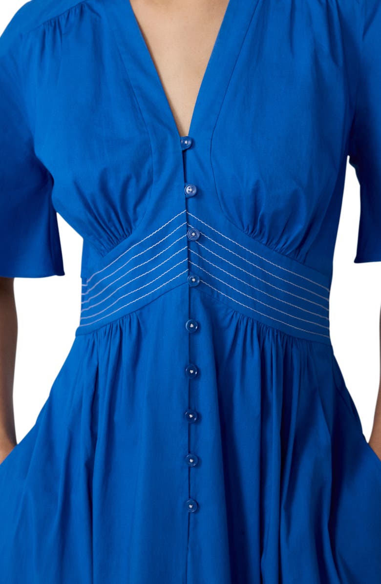 Diane von Furstenberg Dawn Stretch Cotton Poplin Midi Dress, Alternate, color, Carfu