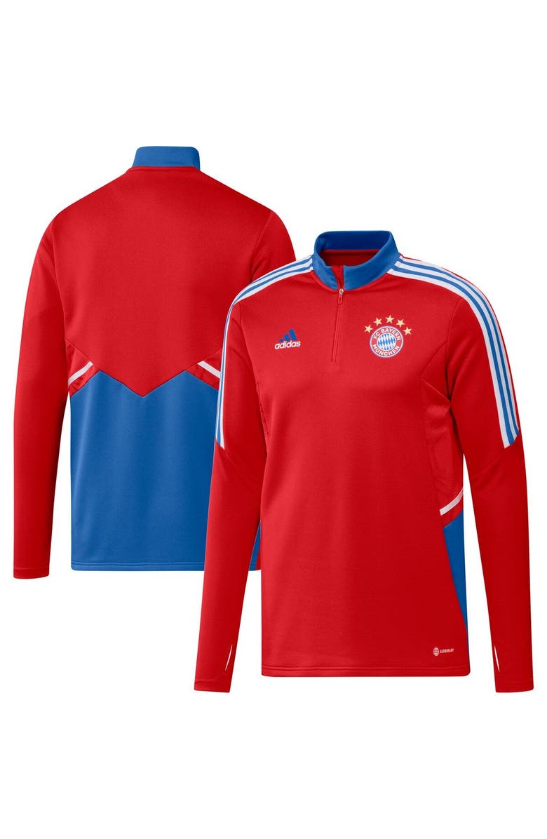 adidas Men's adidas Red Bayern Munich Training AEROREADY Quarter-Zip Top, Main, color,