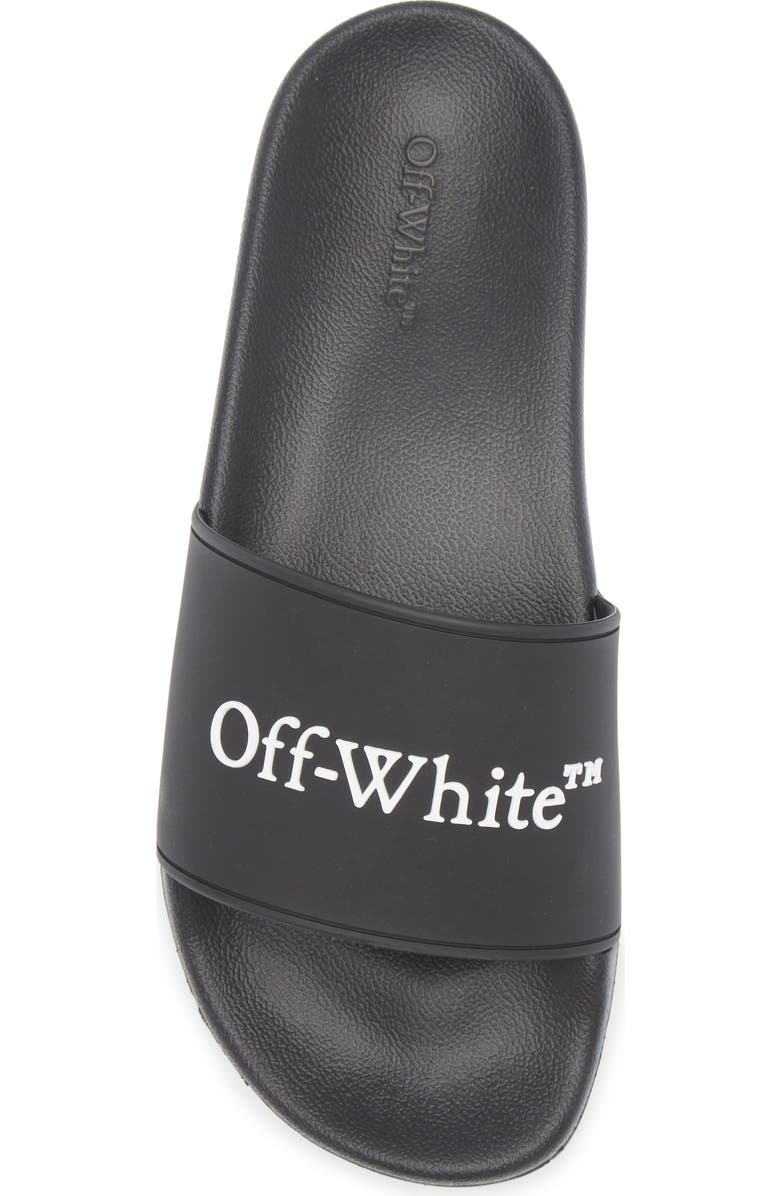 Off-White Bookish Logo Slide Sandal, Alternate, color, Black - White
