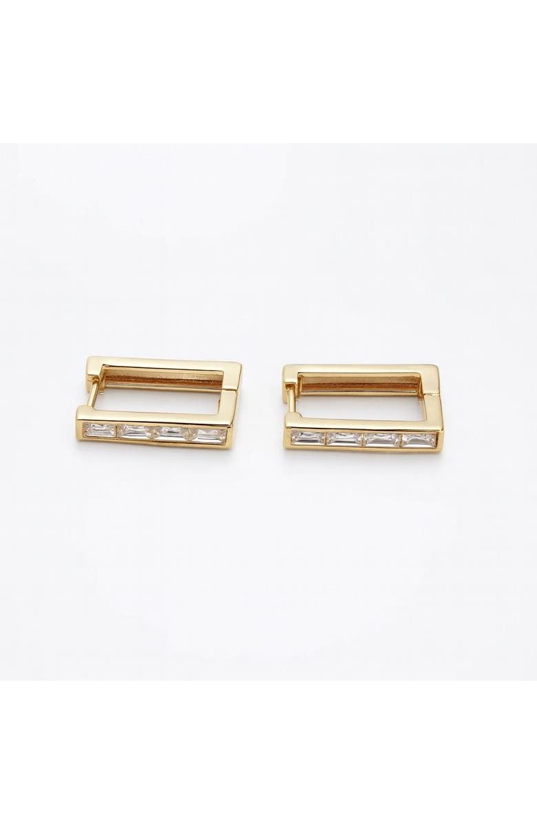 Ivy & Pearl Co. The Windsor Baguette Hoops, Main, color, Gold