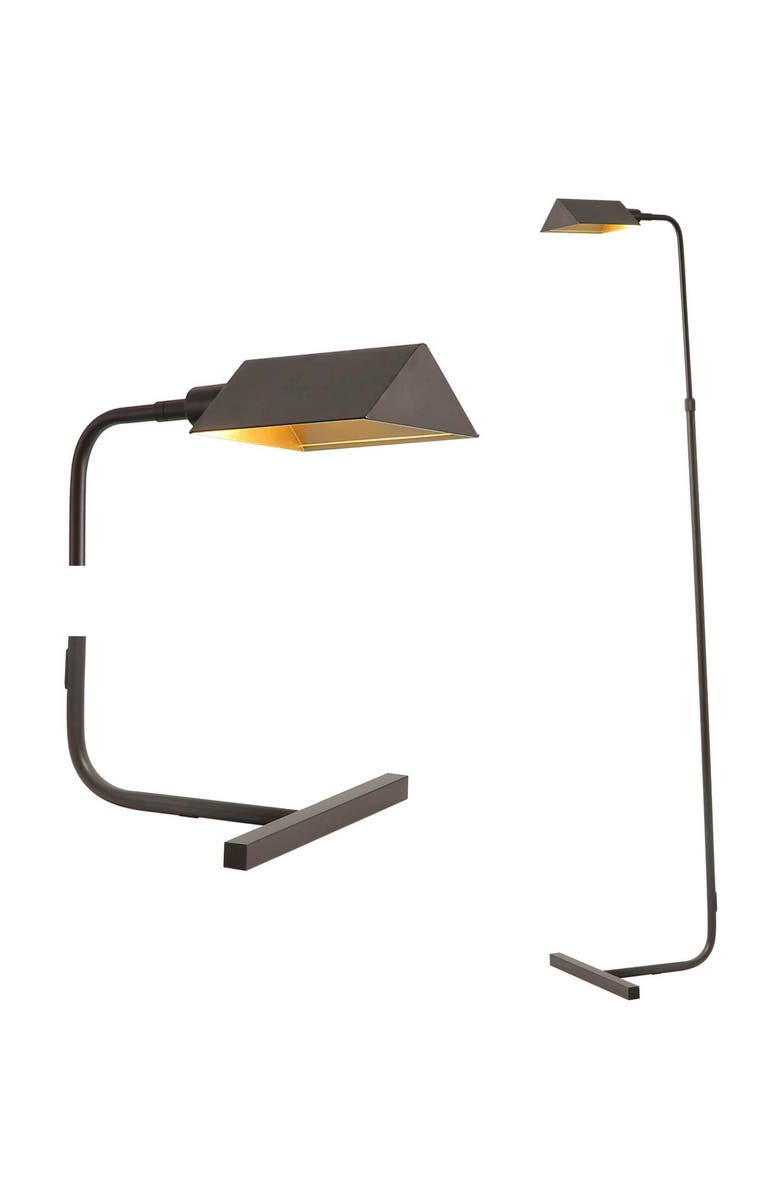 JONATHAN Y Cotys MidCentury Industrial Metal Adjustable Pharmacy LED Floor Lamp, Main, color, Oil Rubbed Bronze