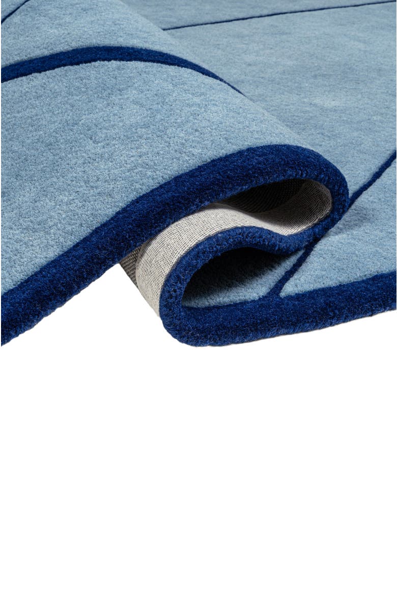 JONATHAN Y Mosaic Coastal Geometric Border Handwoven Wool Area Rug, Alternate, color, Light Blue/Navy