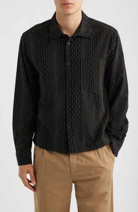 Leland Stripe Boxy Button-Up Shirt