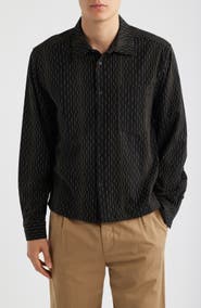 Percival Leland Stripe Boxy Button-Up Shirt