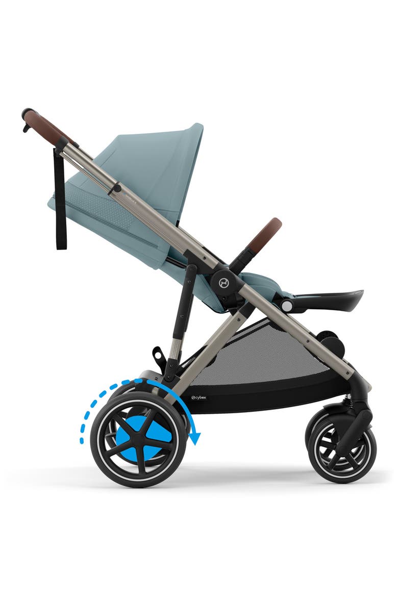 e-Gazelle S Stroller, Alternate, color, TAUPE/ STORMY BLUE
