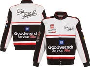JH DESIGN Men's JH Design White/Black Dale Earnhardt Goodwrench Twill Uniform Full-Snap Jacket