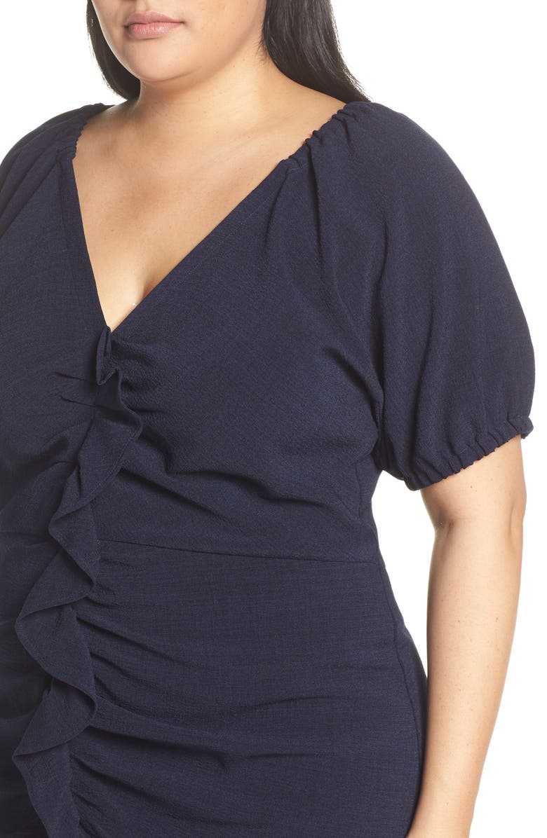 Chelsea28 Ruffle Front Sheath Dress, Alternate, color, 