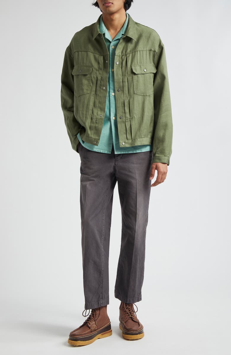 VISVIM 101XX Linen & Wool Trucker Jacket, Alternate, color, 