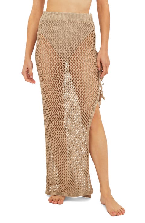 Deborah Sheer Open Stitch Cover-Up Skirt