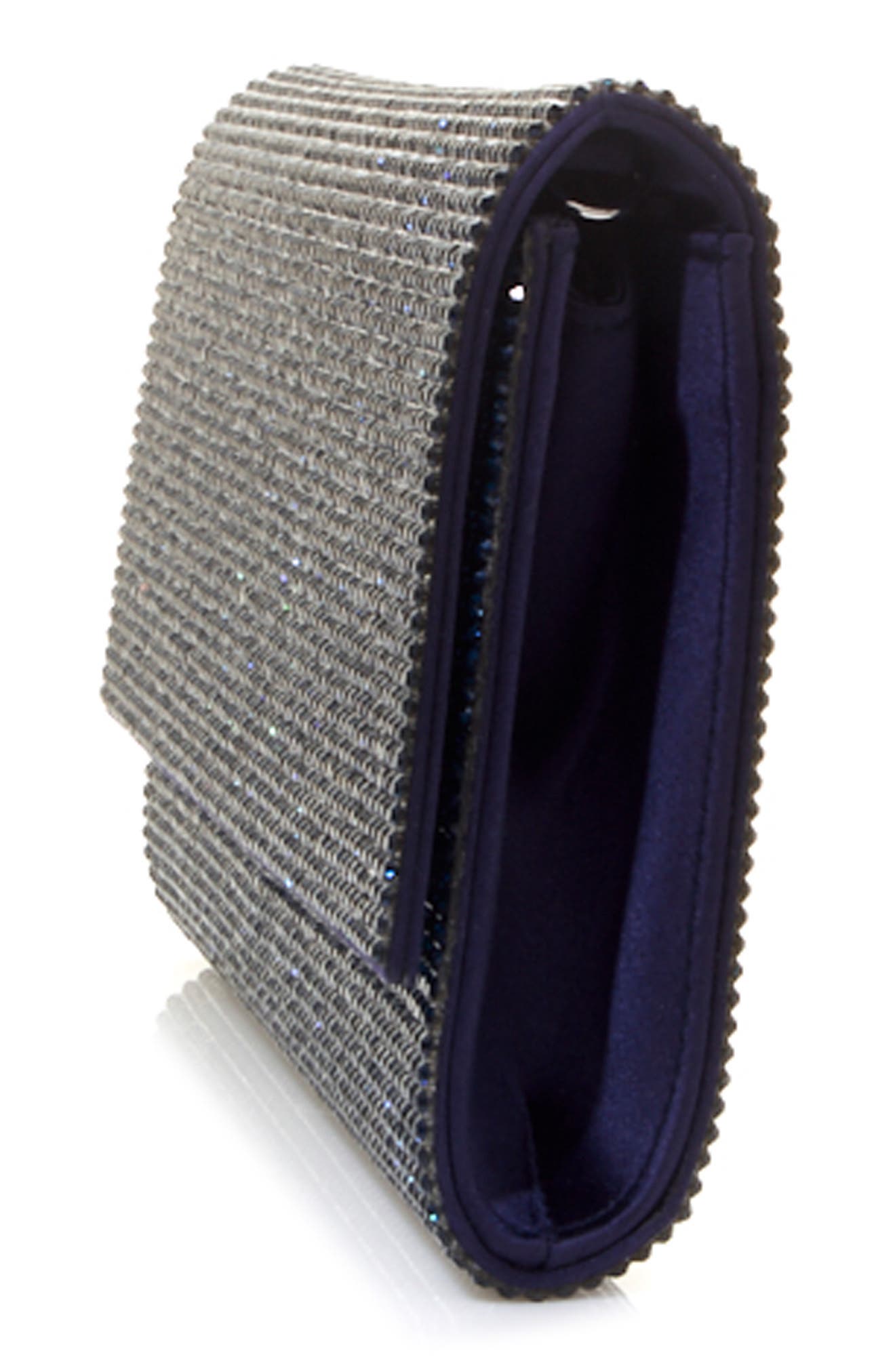 Fizzoni Beaded Clutch, Alternate, color, SILVER NAVY