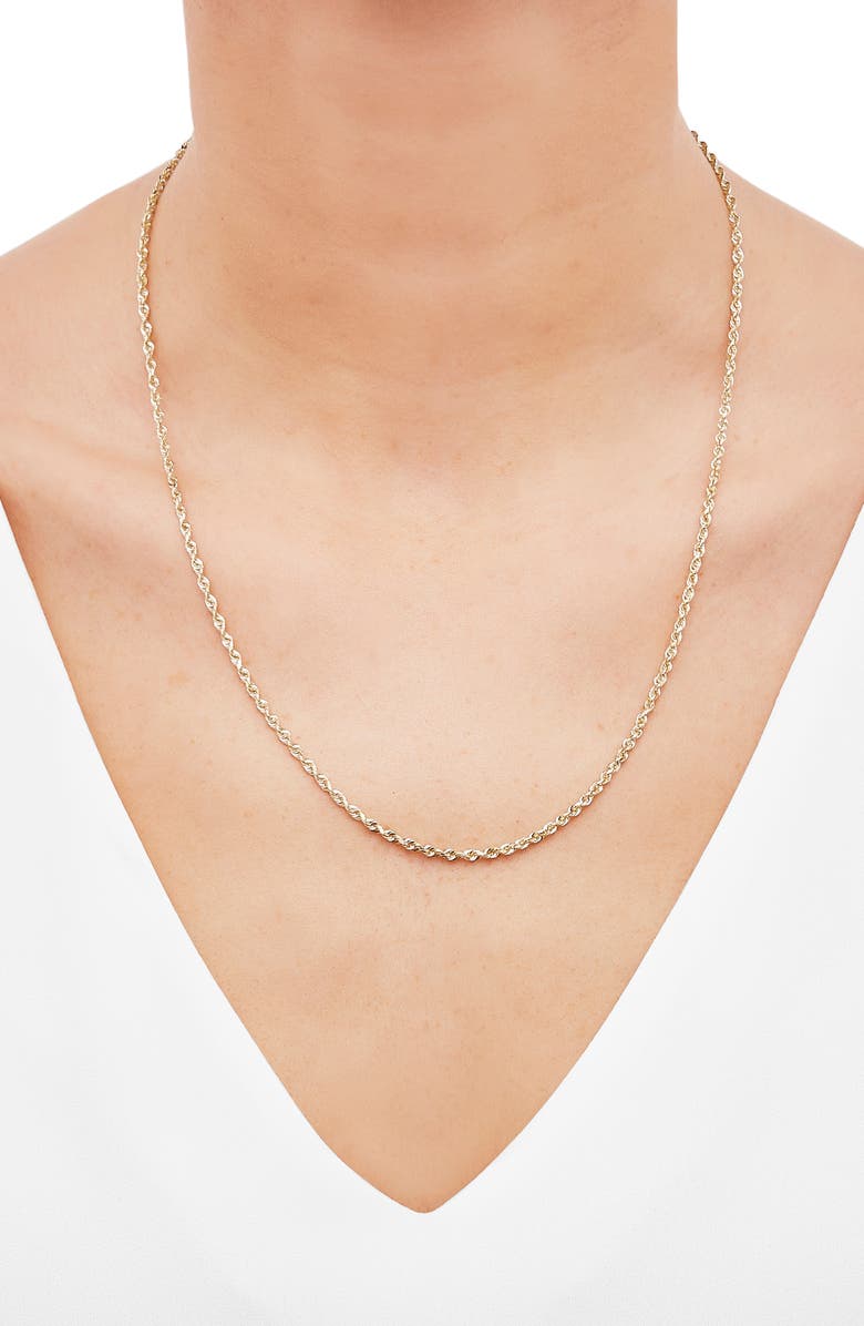 Frankie & Zoe 14K Gold Rope Chain Necklace, Alternate, color, Yellow Gold