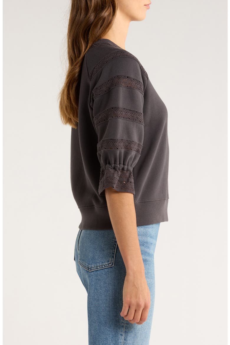 Aggy Lace Trim Knit Top, Alternate, color, WASHED BLACK
