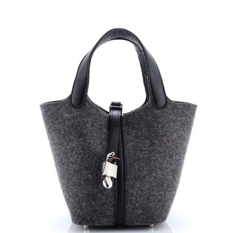 Picotin Lock Bag Felt with Leather PM