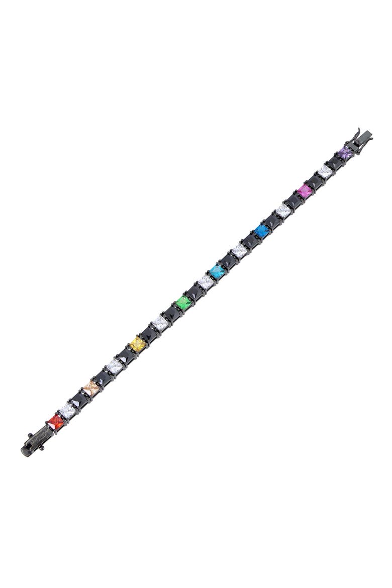 Checkerboard Crystal Tennis Bracelet, Alternate, color, MULTI