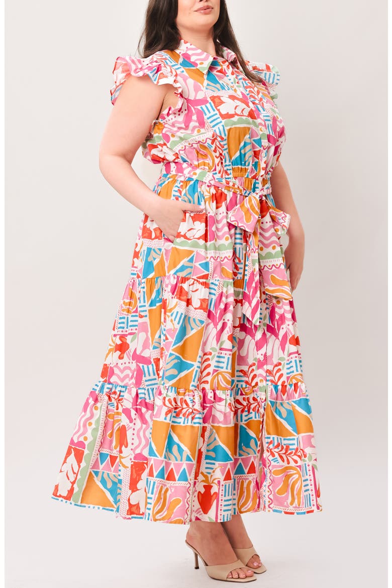 Printed Maxi Shirtdress, Alternate, color, MULTI PRINT