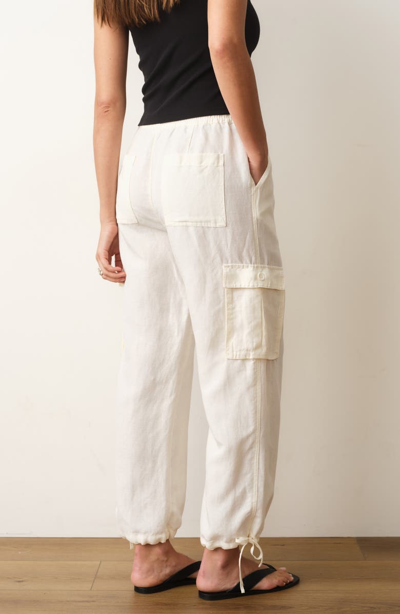 Marine Layer Linen Blend Cargo Pants, Alternate, color, Antique White