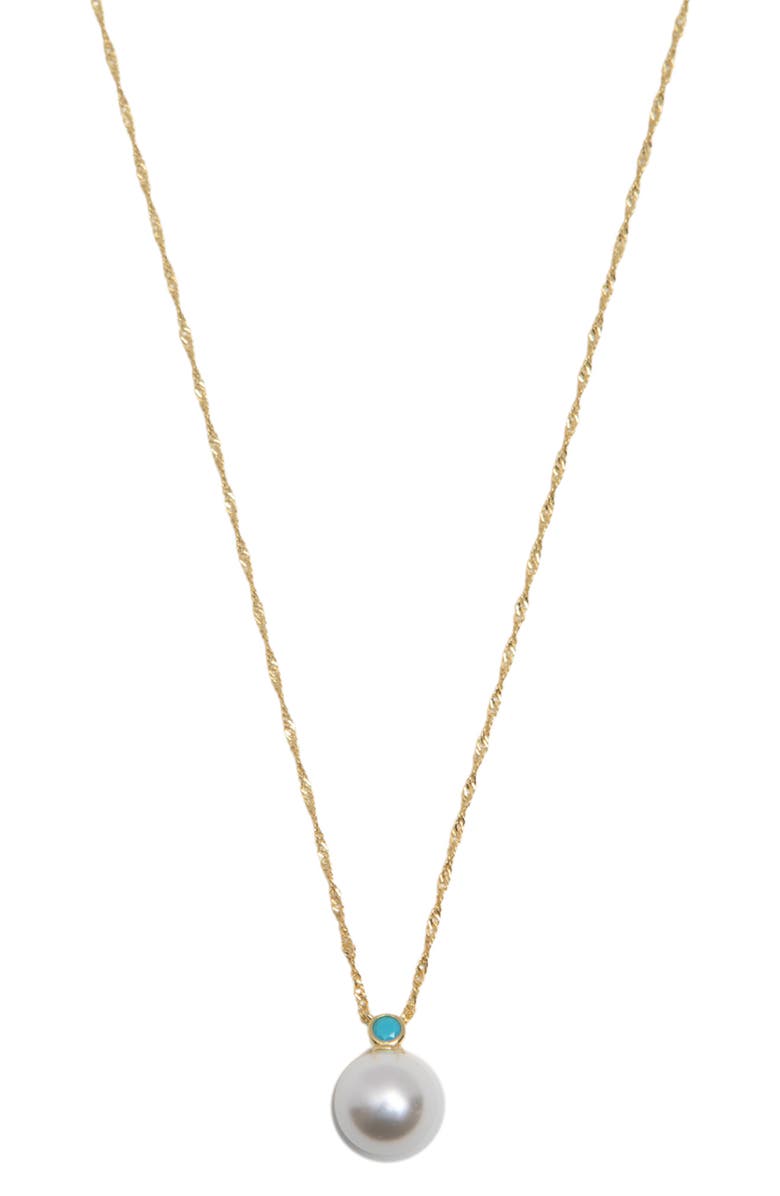 Argento Vivo Sterling Silver Scarlette Faux Pearl Pendant Necklace, Main, color, 