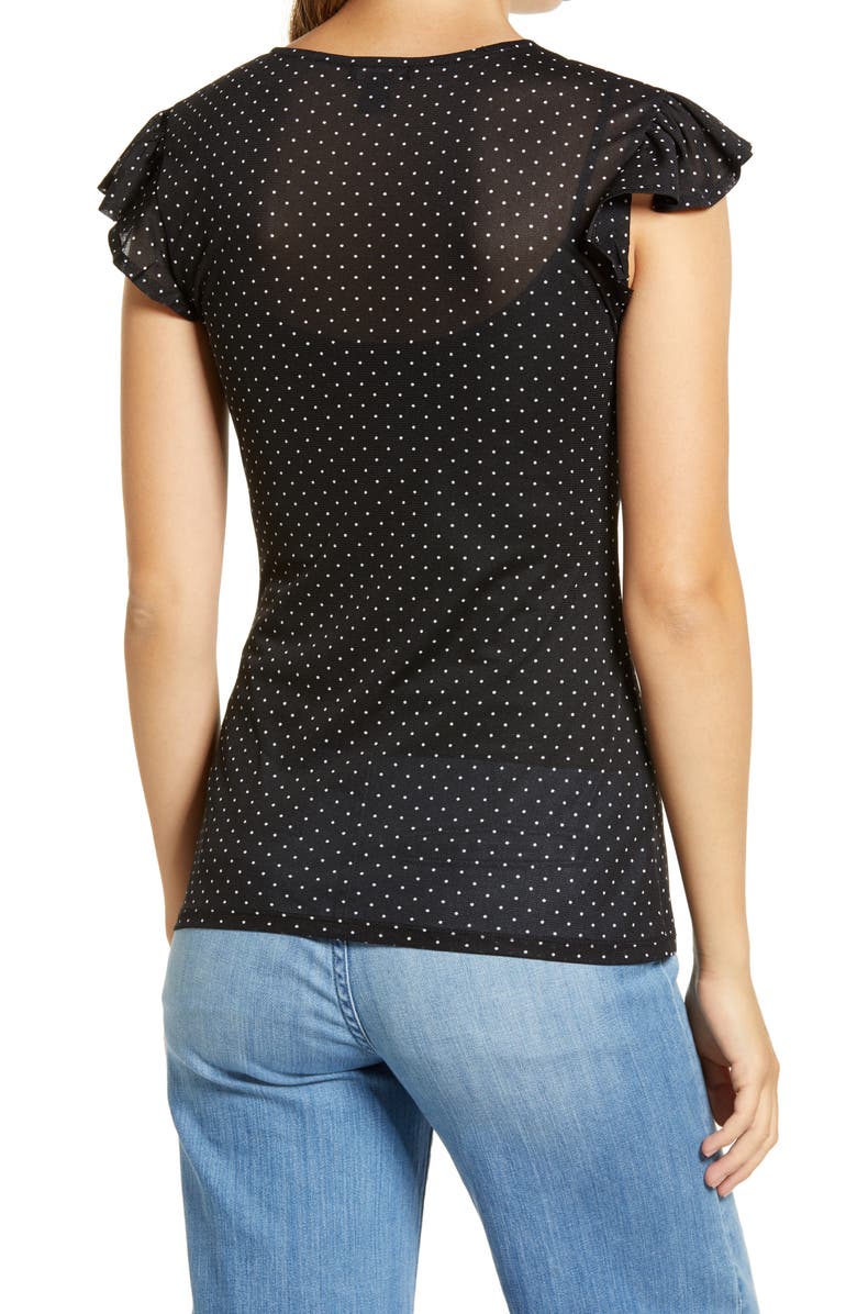 Halogen<sup>®</sup> Ruched Front Mesh Top, Alternate, color,