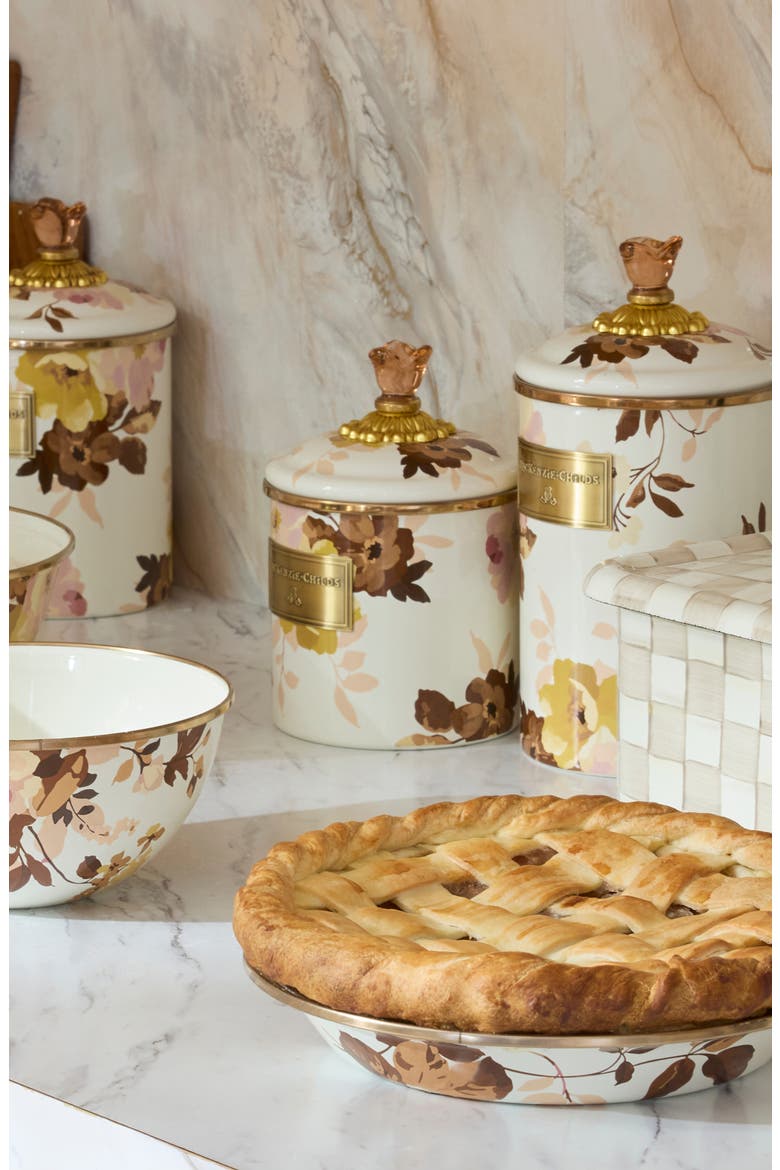 Wild Rose Small Enameled Steel Canister, Alternate, color, WHITE